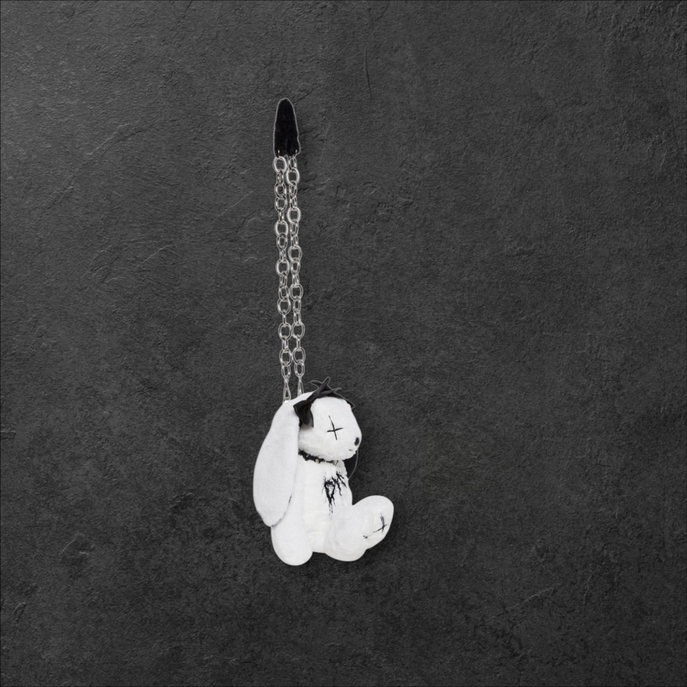 Dolls Kill Black and White Bunny Plush Crossbody Bag - Picture 4 of 4